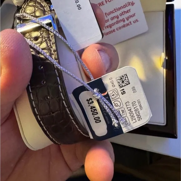 Longines Silver Buckle with Dark Brown Crocodile Strap